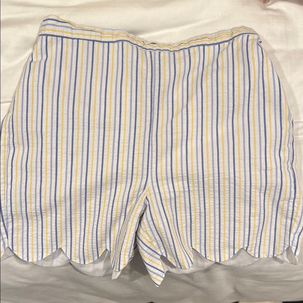 Bella Bliss Striped Scallop Hem girls Shorts size 10